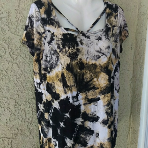 Rock & Republic cutout top short sleeve top blouse - Picture 2 of 7